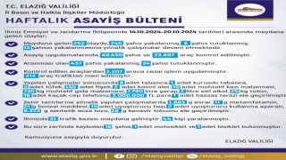 Elazığda meydana gelen 252 olayda 245 şüpheli yakalandı