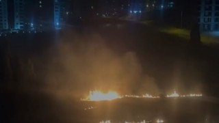 Elazığda otluk alanda korkutan yangın