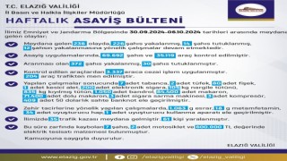 Elazığda son bir haftada 236 olay meydana geldi, 226 şahıs yakalandı