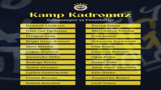 Fenerbahçenin Samsunspor maçı kamp kadrosu belli oldu