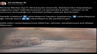 İçişleri Bakanı Ali Yerlikaya: Kazada maalesef 7 vatandaşımız hayatını kaybetmiş, 2 vatandaşımız ağır olmak üzere 33 vatandaşımız da yaralanmıştır