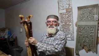 Kahramanmaraşta 50 yıllık baston ustası kartal başlı bastonlar üretiyor