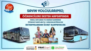 Kahramanmaraşta 70 dakika içerisinde aktarma öğrenciye ücretsiz