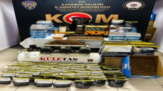 Karabükte 24 bin 100 adet makaron ele geçirildi