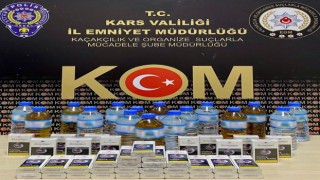 Karsta kaçak içki operasyonu