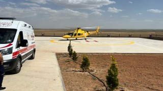 Konyada kalp krizi geçiren hasta için hava ambulansı havalandı