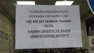 Kütahyada esnaftan kadına şiddete karşı duyarlı hareket