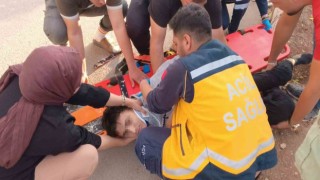 Motosikletin takla atma anları kameraya yansıdı