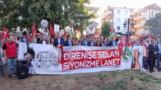 Muğlada Direnişin Simgesi Gazze yürüyüşü gerçekleştirildi