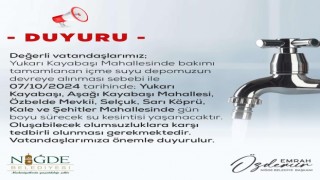 Niğde Belediyesinden su kesintisi duyurusu