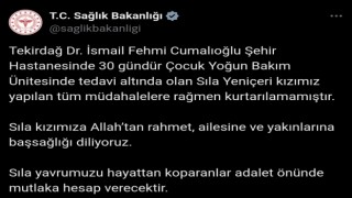 Sağlık Bakanlığı: Sıla yavrumuzu hayattan koparanlar adalet önünde mutlaka hesap verecektir