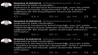 Sakarya hırsızlık vakalarının en çok azaldığı büyükşehir oldu