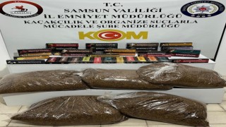 Samsunda 410 paket gümrük kaçağı nargile tütünü ele geçirildi