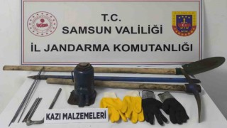 Samsunda kaçak kazı yapan 3 kişi yakalandı