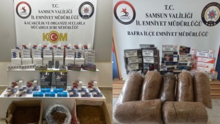 Samsunda kaçak tütün mamulleri ele geçirildi
