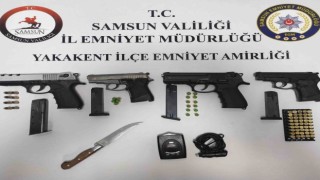 Samsunda tabanca ve radar cihazı ele geçirildi