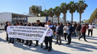SASA Polyester fabrikasında maaş alamayan işçiler eylem yaptı