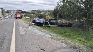 Silivride otomobilin takla attığı kaza kamerada