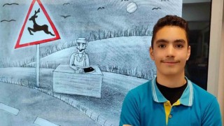 Sinopta ortaokul öğrencisinin çizdiği karikatür, dünya birinciliği ödülü aldı