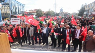 Şuhutta Gazzeye destek için yürüdüler