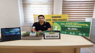 Tarımsal üretim için en uygun bitkiyi belirleyen yazılım geliştiren lise öğrencisi Türkiye birincisi oldu