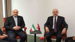 TBMM Başkanı Kurtulmuş, İran İslami Şura Meclisi Başkanı Galibaf ile bir araya geldi