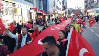 Tekirdağda Cumhuriyet Bayramında 1 kilometrelik dev yürüyüş