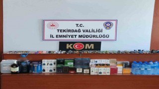 Tekirdağda eş zamanlı operasyon: Kaçak içki ve parfüm ele geçirildi