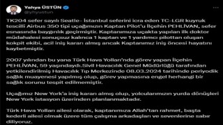 THY kaptan pilotu havada hayatını kaybetti
