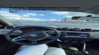 Trafik magandası diziyle makas attı, o anları paylaştı