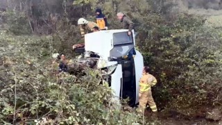 Yoldan çıkan araç kanala düştü: 1 yaralı