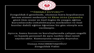 Zonguldakta eğitime olumsuz hava engeli