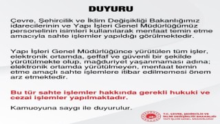 Çevre, Şehircilik ve İklim Değişikliği Bakanlığından dolandırıcılık uyarısı