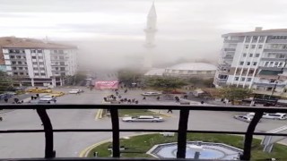 Çorumdaki doğalgaz patlamasının ardından yaşanan panik kamerada
