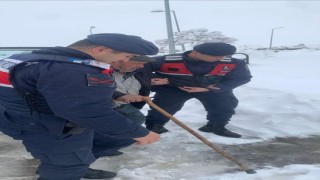 Diyaliz hastasının imdadına jandarma yetişti
