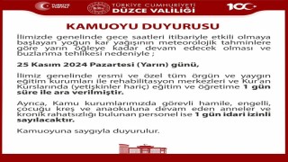 Düzcede eğitime kar engeli