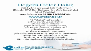Efeler Belediyesinden vergi ödemesi hatırlatması