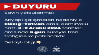 Elazığ-Tatvan demir yolu hattında tren trafiğine geçici ara