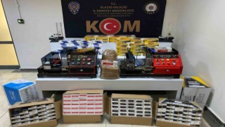 Elazığda 29 bin boş ve 5 bin doldurulmuş makaron ele geçirildi