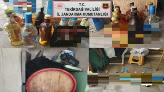 Ergenede evde 264 litre kaçak içki ele geçirildi