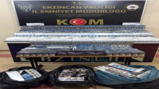 Erzincanda 3873 paket kaçak sigara ele geçirildi