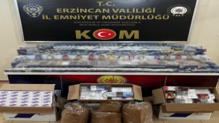 Erzincanda kaçak sigara ve makaron ele geçirildi