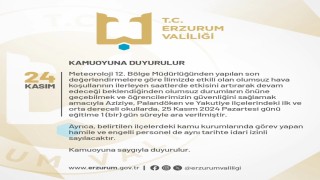 Erzurumda eğitim bir günlük ara