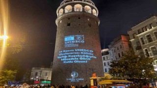 Galata Kulesine yurtdışından getirilen kültürel mirasa ait görseller yansıtıldı