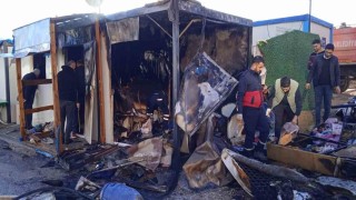 Gölbaşında yanan konteyner kullanılamaz hale geldi