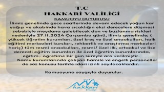 Hakkaride okullar 1 gün tatil