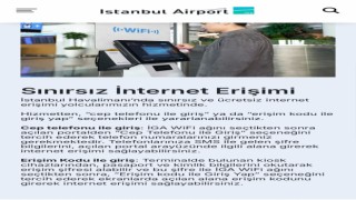 İstanbul Havalimanında ücretsiz internet