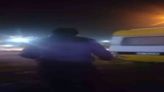 Karavana giren hırsızı suçüstü yakaladı, kayda aldı