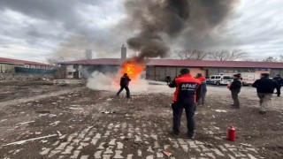 Karsta polise afet farkındalık ve yangın eğitimi verildi