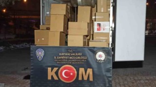 Kayseride 2 milyon dal makaron ele geçirildi